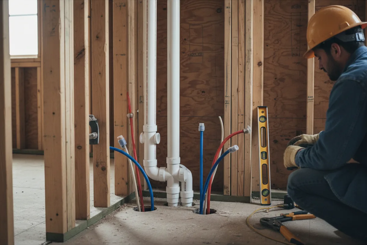 Drain and supply rough-in during Leak Detection in Bird In Hand